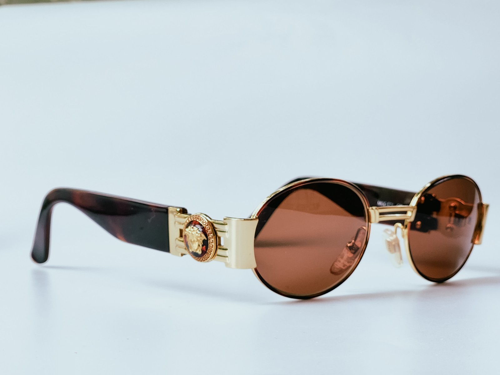 Versace S71 Col 07M Vintage Tortuga Gold Medusa Steampunk Sunglasses 48-20