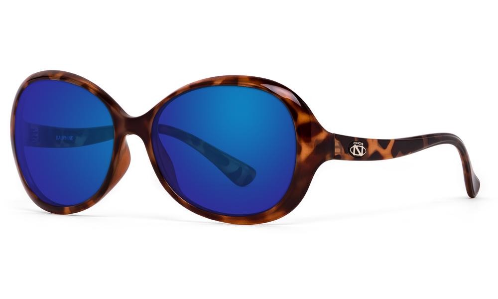 New Onos Dauphine Blue Mirror Polycarbonate Lens Tortoise Sunglasses