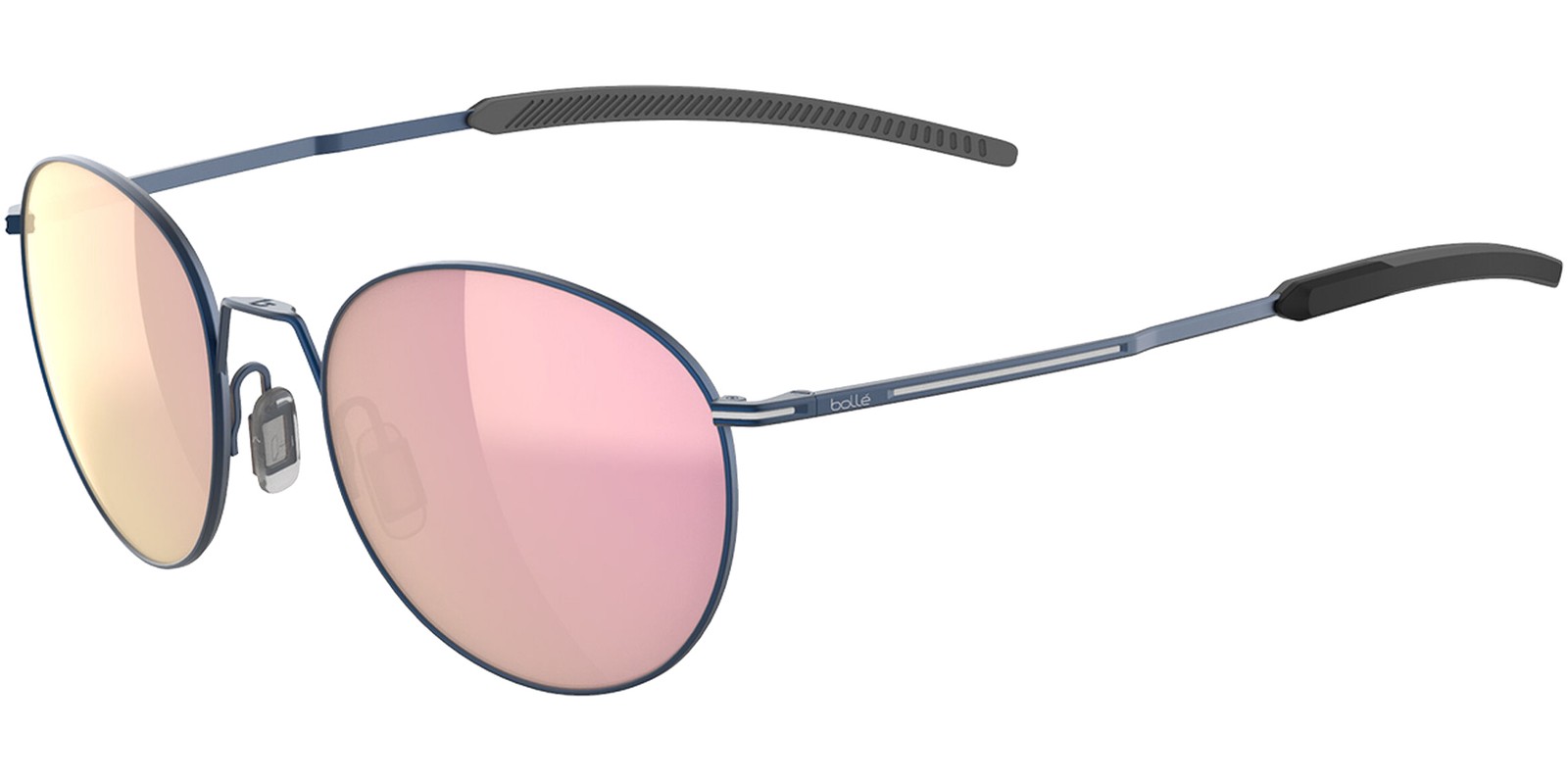 Bolle Radiant Polarized Matte Blue Pantos Sunglasses w/ Mirror Lens – BS145003
