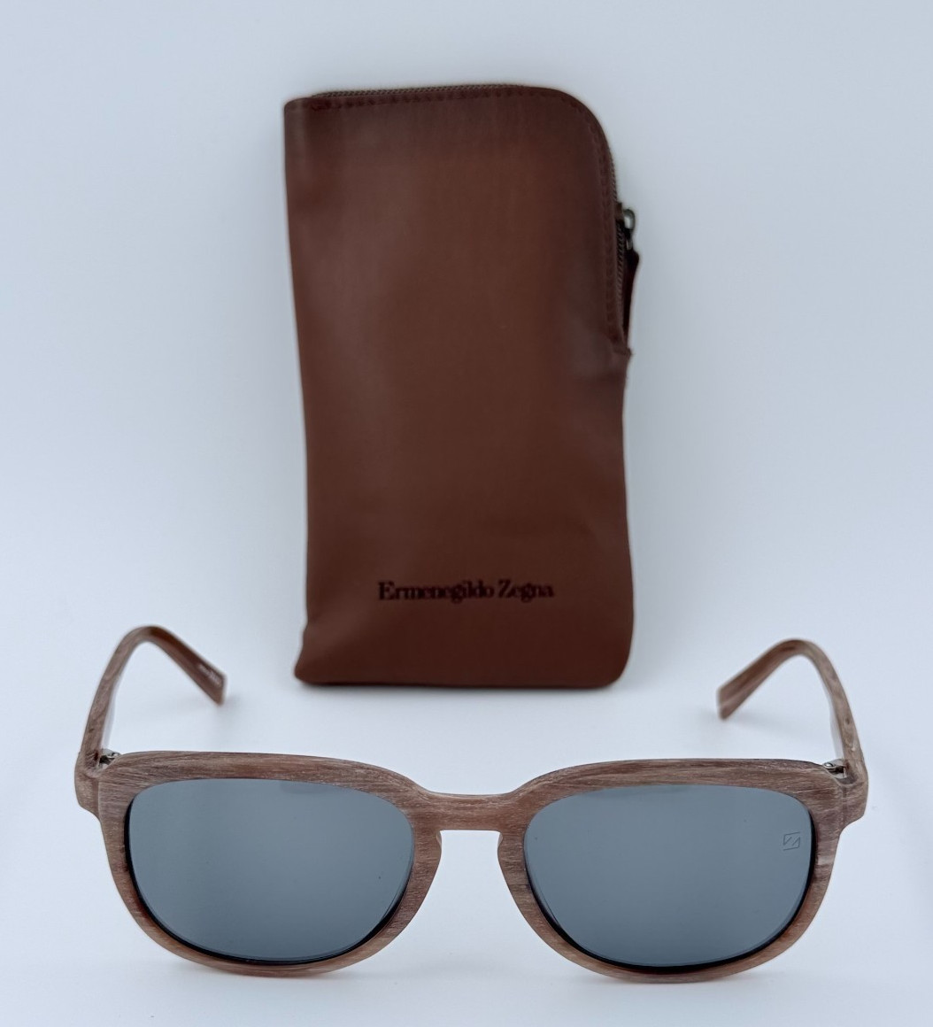 NEW Ermenegildo Zegna Couture ZC0028 47V Sunglasses Wood Grain Men’s Italy