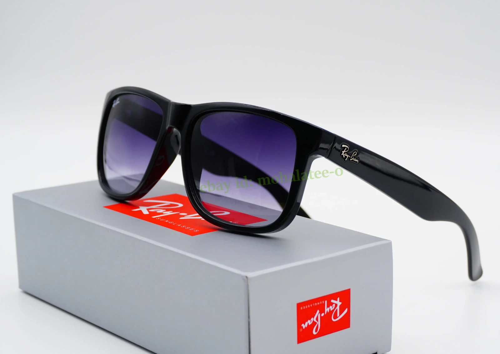 Ray-Ban Justin RB4165 Classic Sunglasses 54mm Matte Black Gray Gradient UV