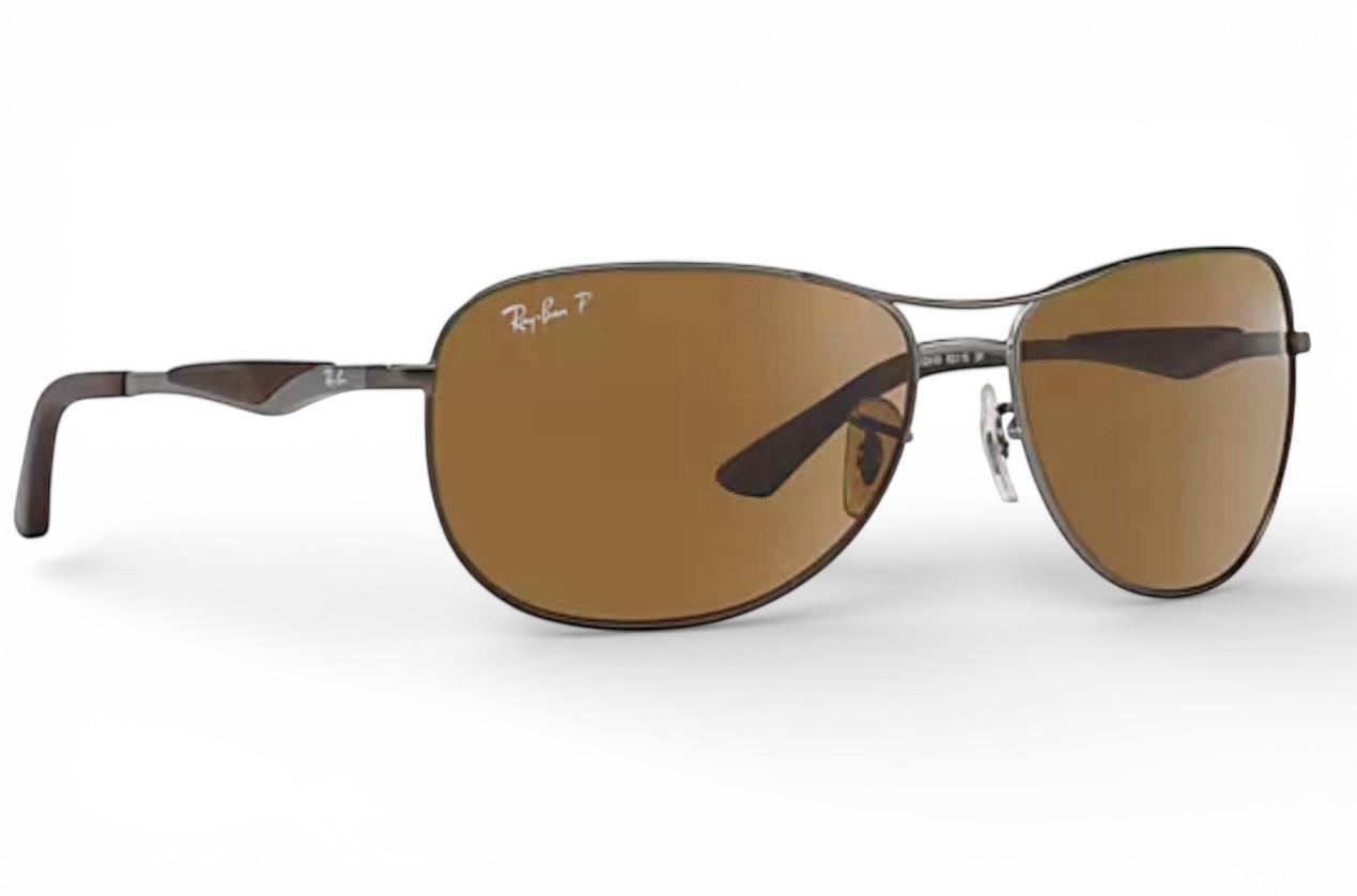 Ray Ban RB3519 029/83 Matte Gunmetal Polarized Brown Sunglasses 59-15mm
