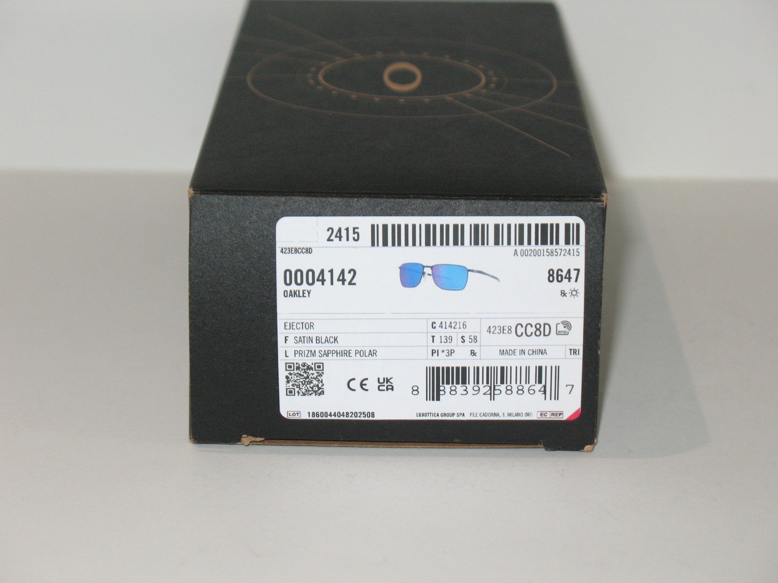 Oakley EJECTOR Satin Black/PRIZM SAPPHIRE POLARIZED Lenses Sunglasses 4142-16