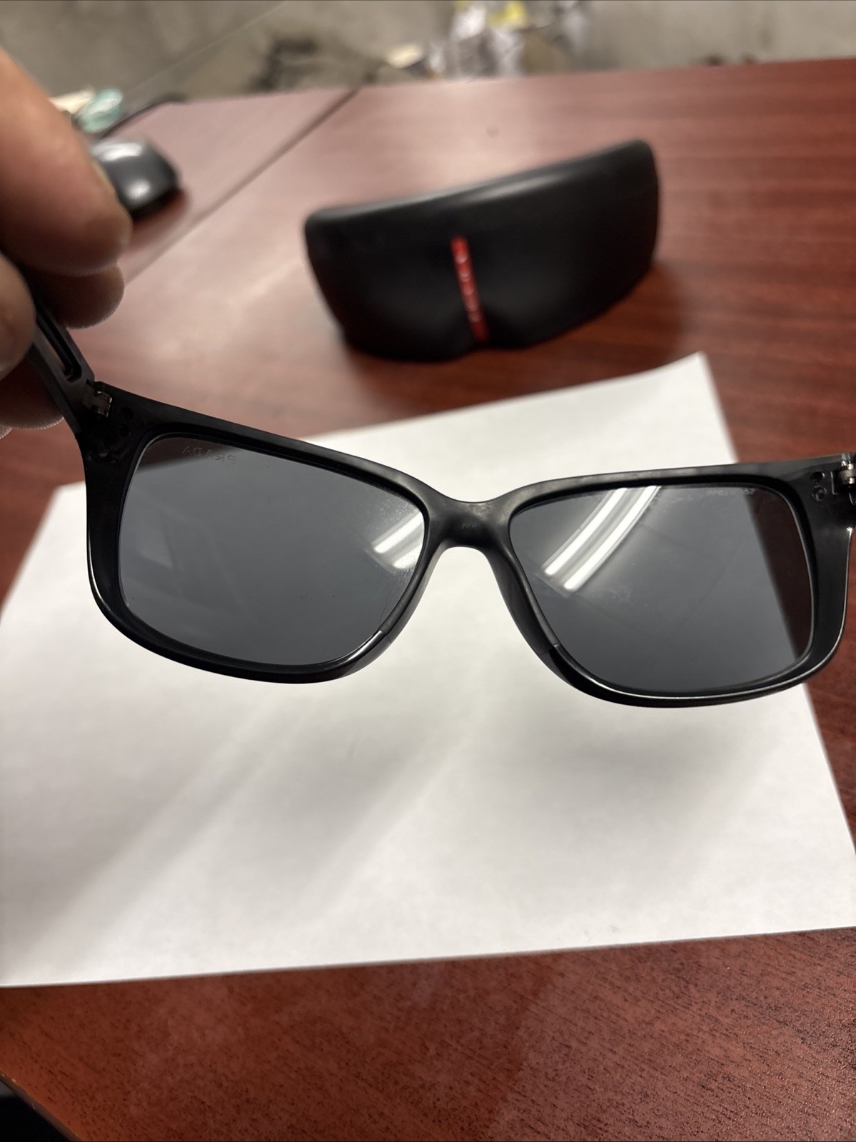 PRADA SPS 03T 1BO-5S0 140 3N Black Frame Sunglasse Pre-Owned Genuine 100%