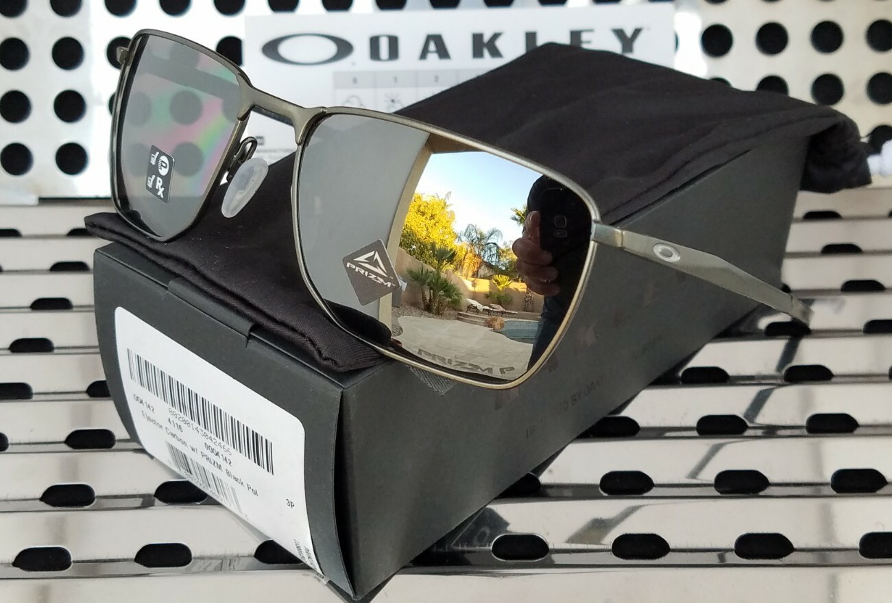 New Oakley EJECTOR Sunglasses 4142-0358 Carbon w/ Prizm Black Polarized