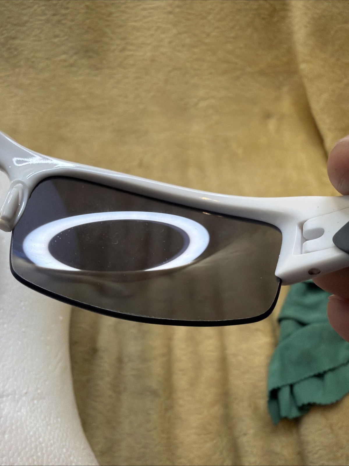 Oakley Flak 03-917 White Grey Frame W/ Dark Smoke Lenses 63O20 Made in USA