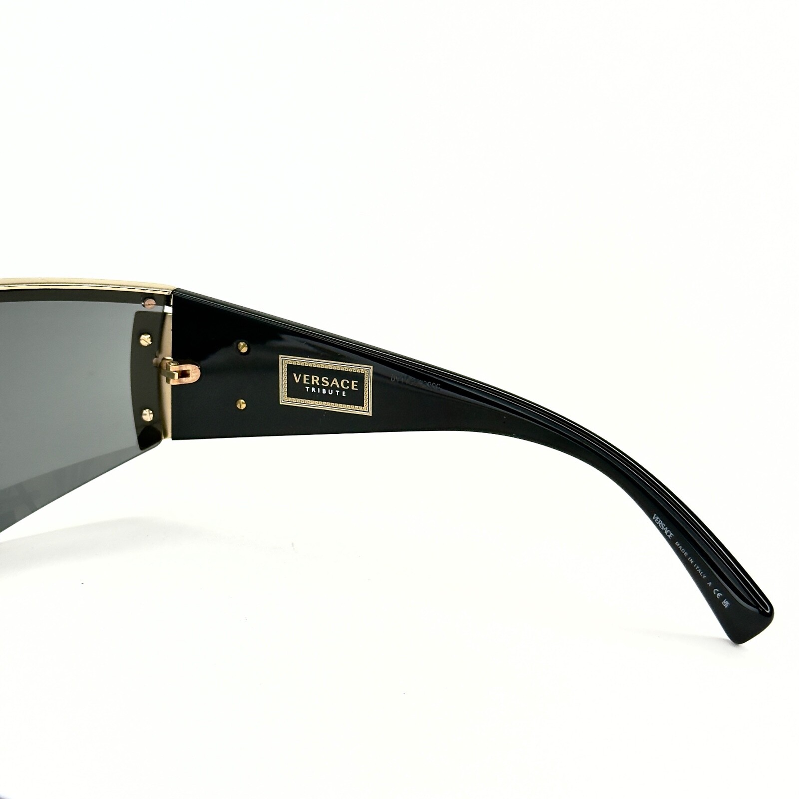 VERSACE TRIBUTE SHIELD Black Gold 2197 VE2197 Unisex Visor Wrap Mask Sunglasses