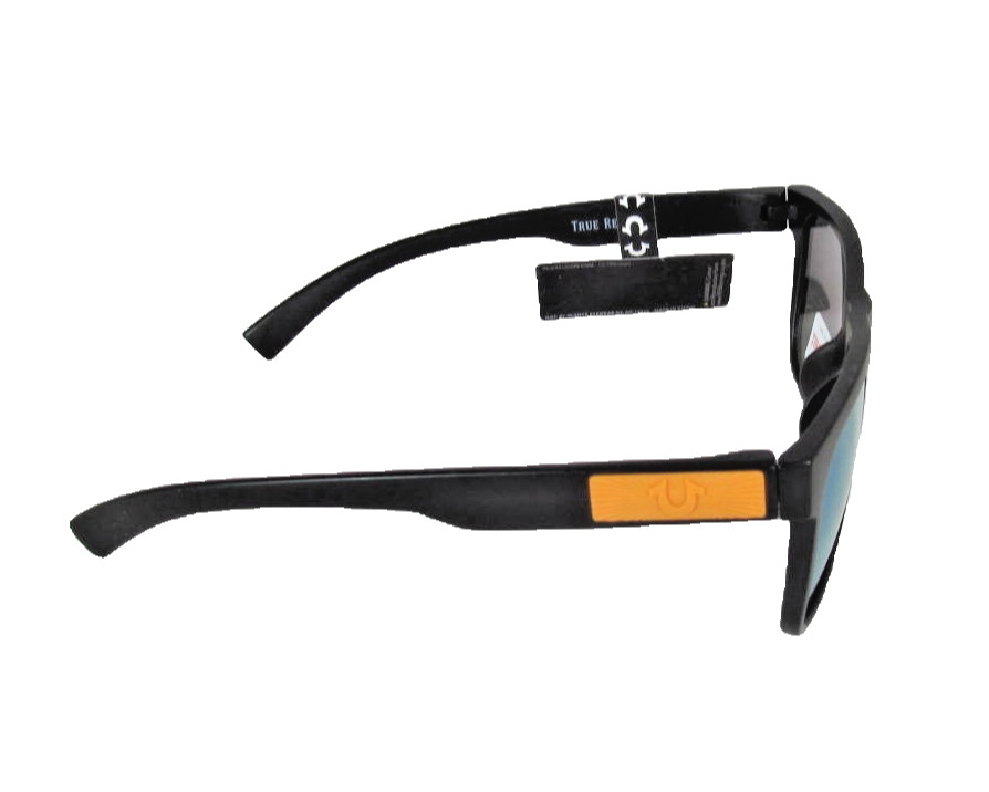 TRUE RELIGION Men Matte Black Sunglasses Blue Reflective Lenses TRM1860-MBY-YM-S
