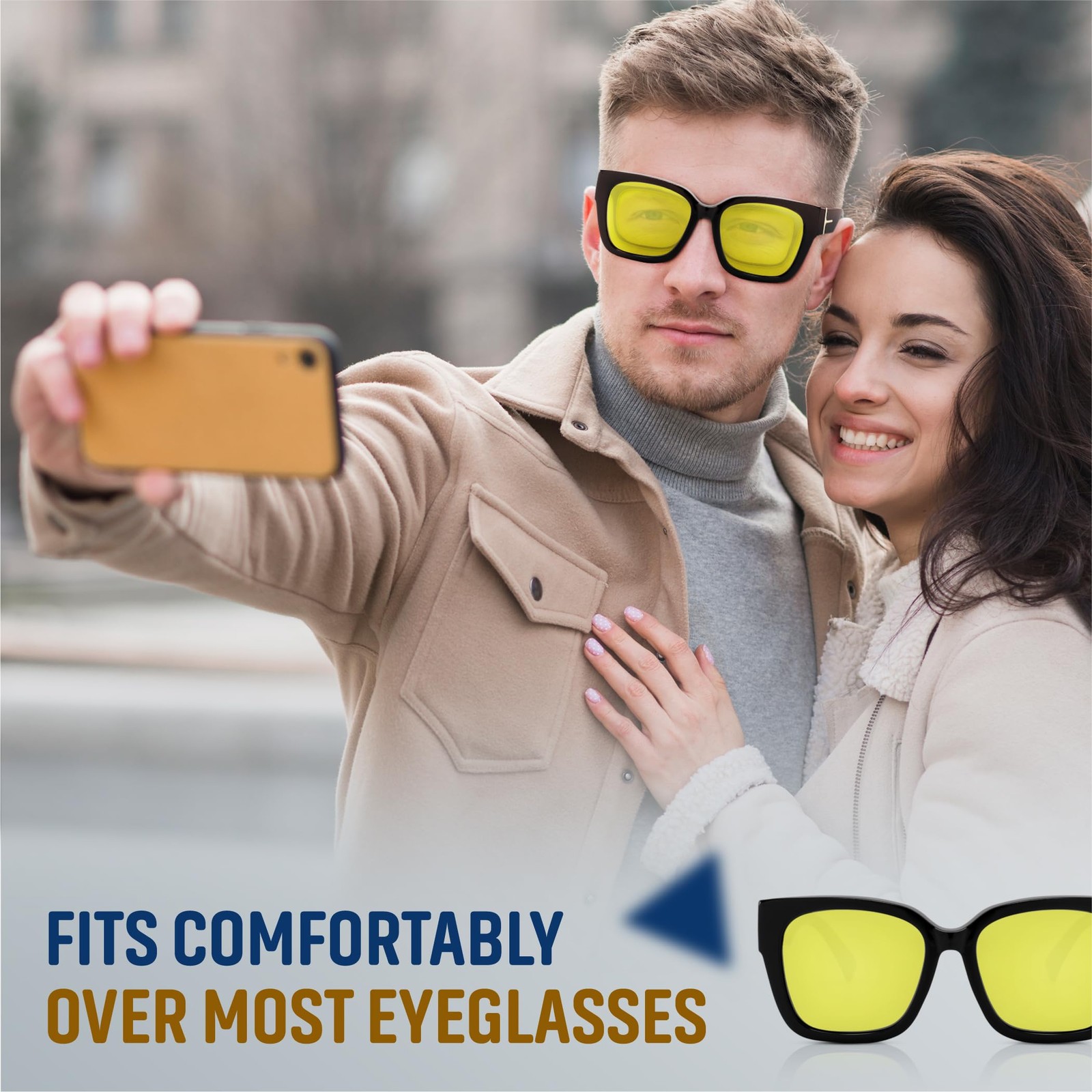 Yogo Vision Polarized Fit Over Glasses Sunglasses for Women Men Wear Over