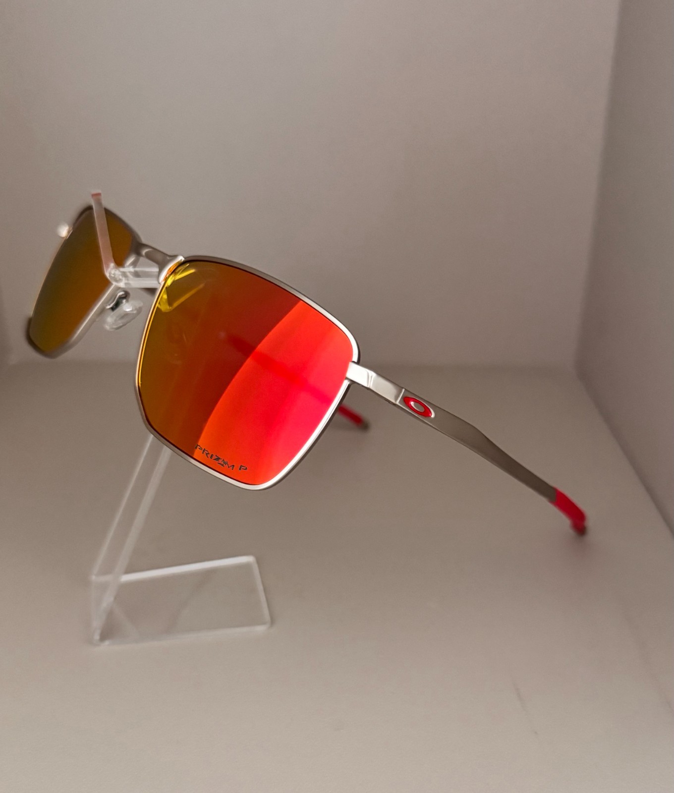 Oakley Ejector OO4142 Silver FramePRIZM* Red Lens Polarized Sunglasses/