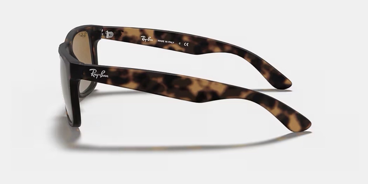 Ray-Ban Justin RB4165 Polarized Sunglasses – Rubber Havana/Brown Gradient 55mm
