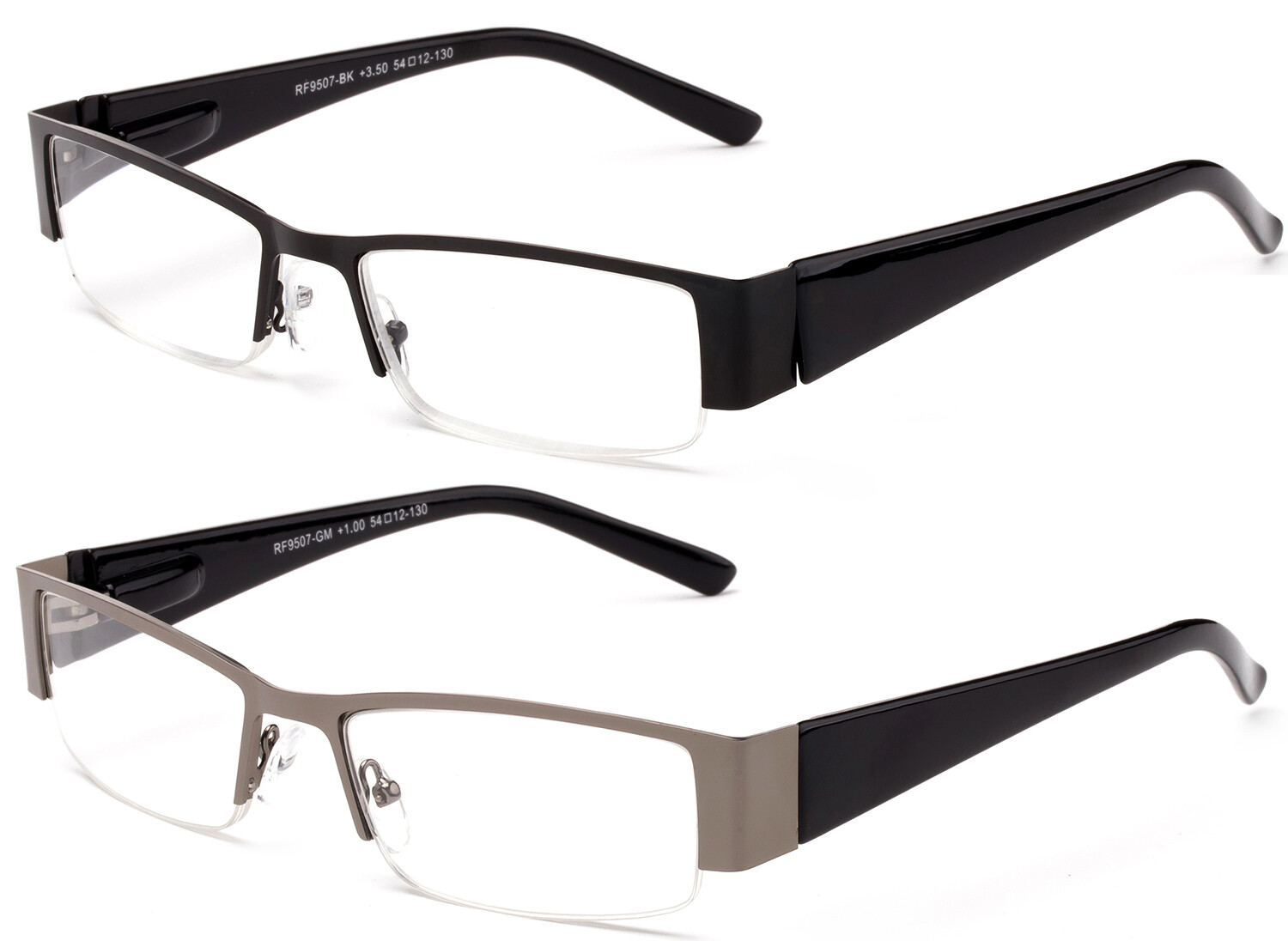Half Rimmed Clear Lens Frame Non Prescription Glasses Metal Frame Half Frame