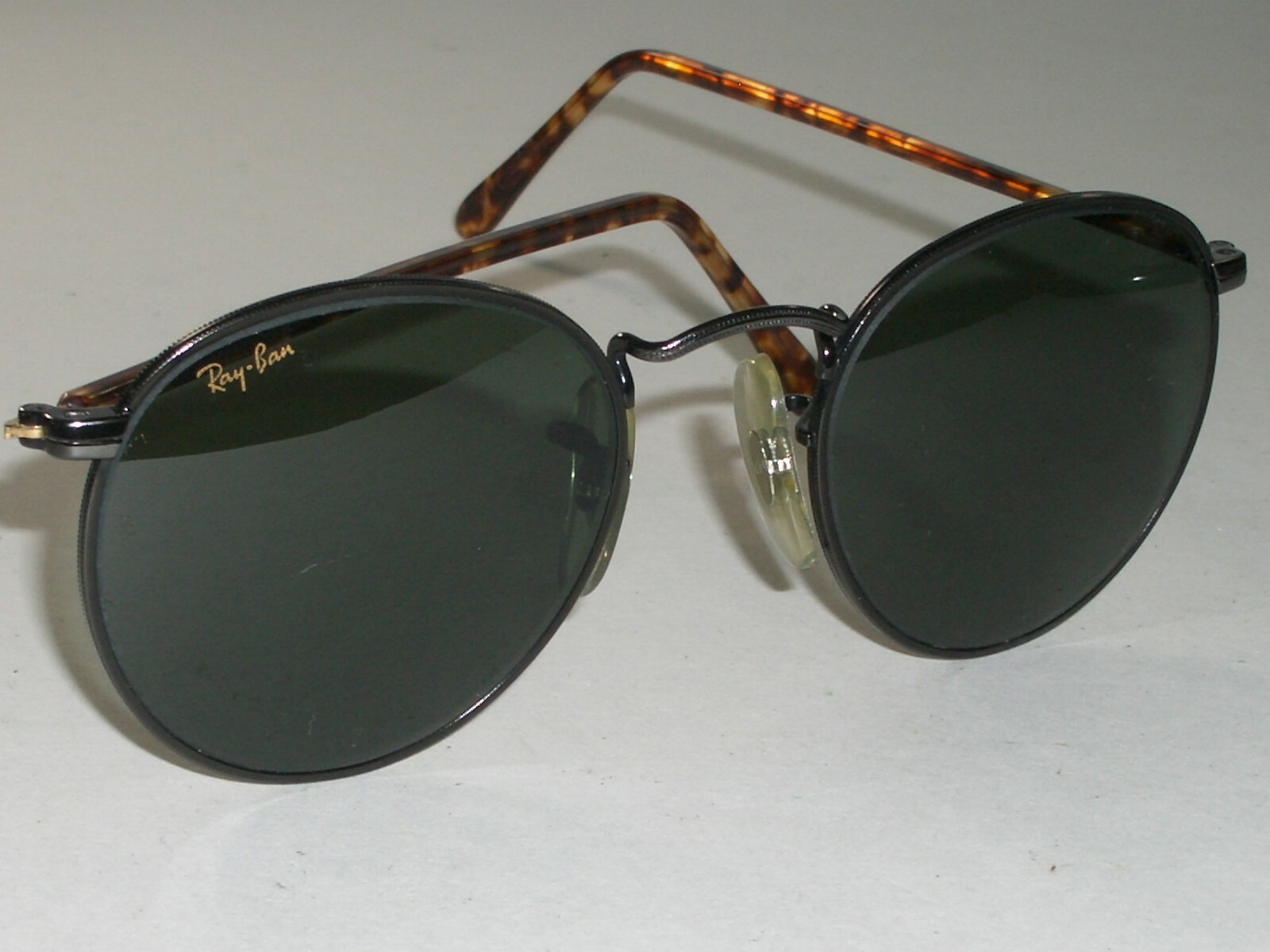 48MM B&L BAUSCH & LOMB W2111 BLACK/TORTOISE BLEND G15 ROUND AVIATOR SUNGLASSES