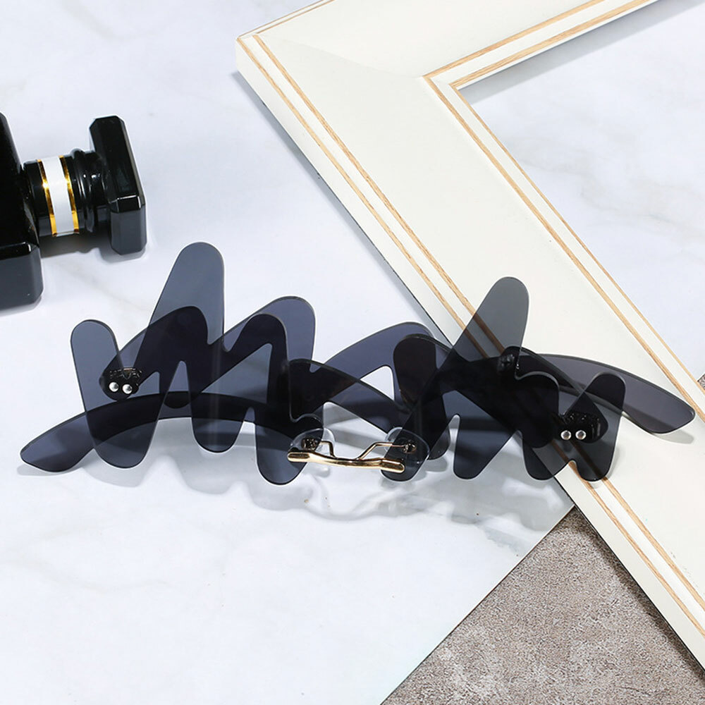Unique N-shaped wave Sunglasses Outdoor Shade Glasses Playful irregular Eyewear