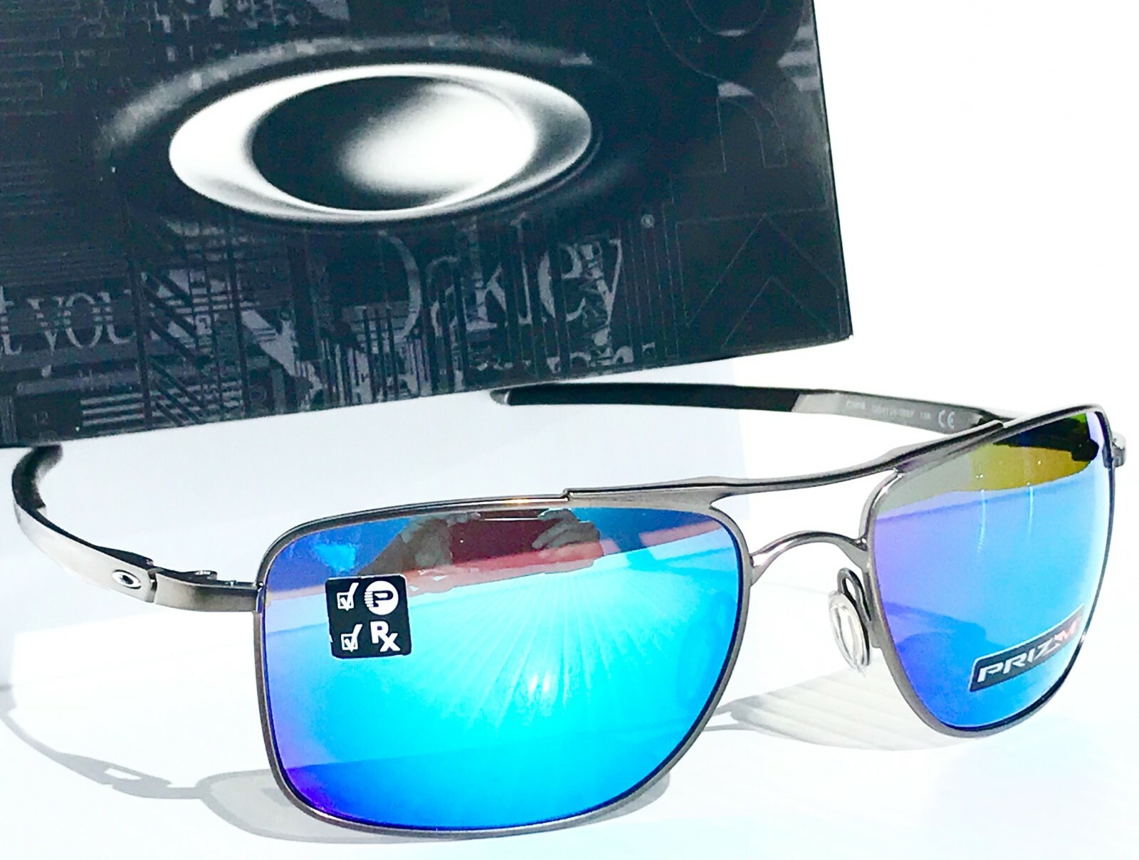 Oakley GAUGE 8 Matte Gunmetal POLARIZED PRIZM Sapphire Sunglass 4124-06 62