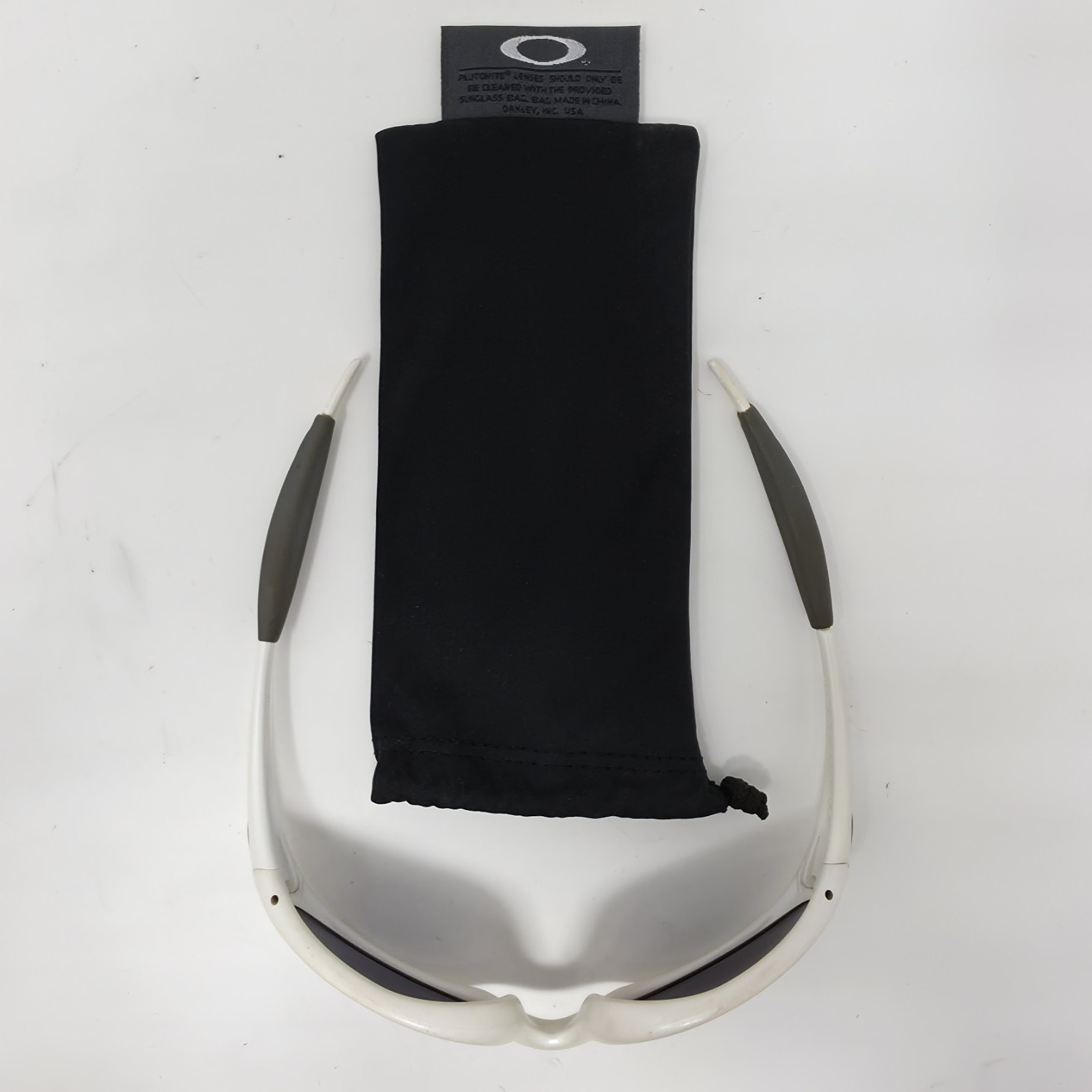 VTG Oakley New Eye Jacket Sunglasses Pearl White Made In USA Scratched Lenses