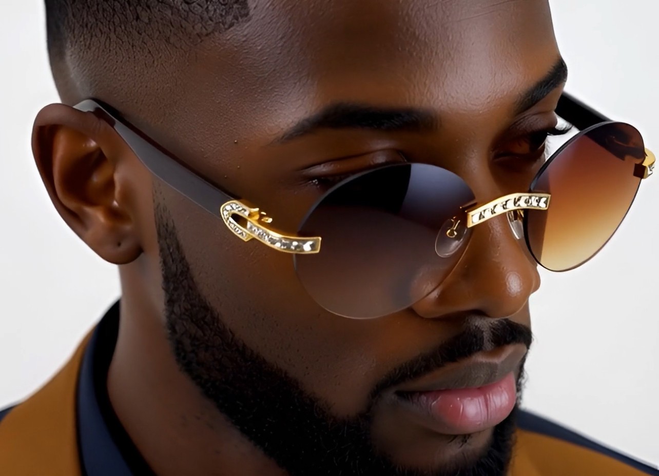 Diamond buffs sunglasses men’s women’s LUXURY glasses retro Gold buff’s vvs Ice