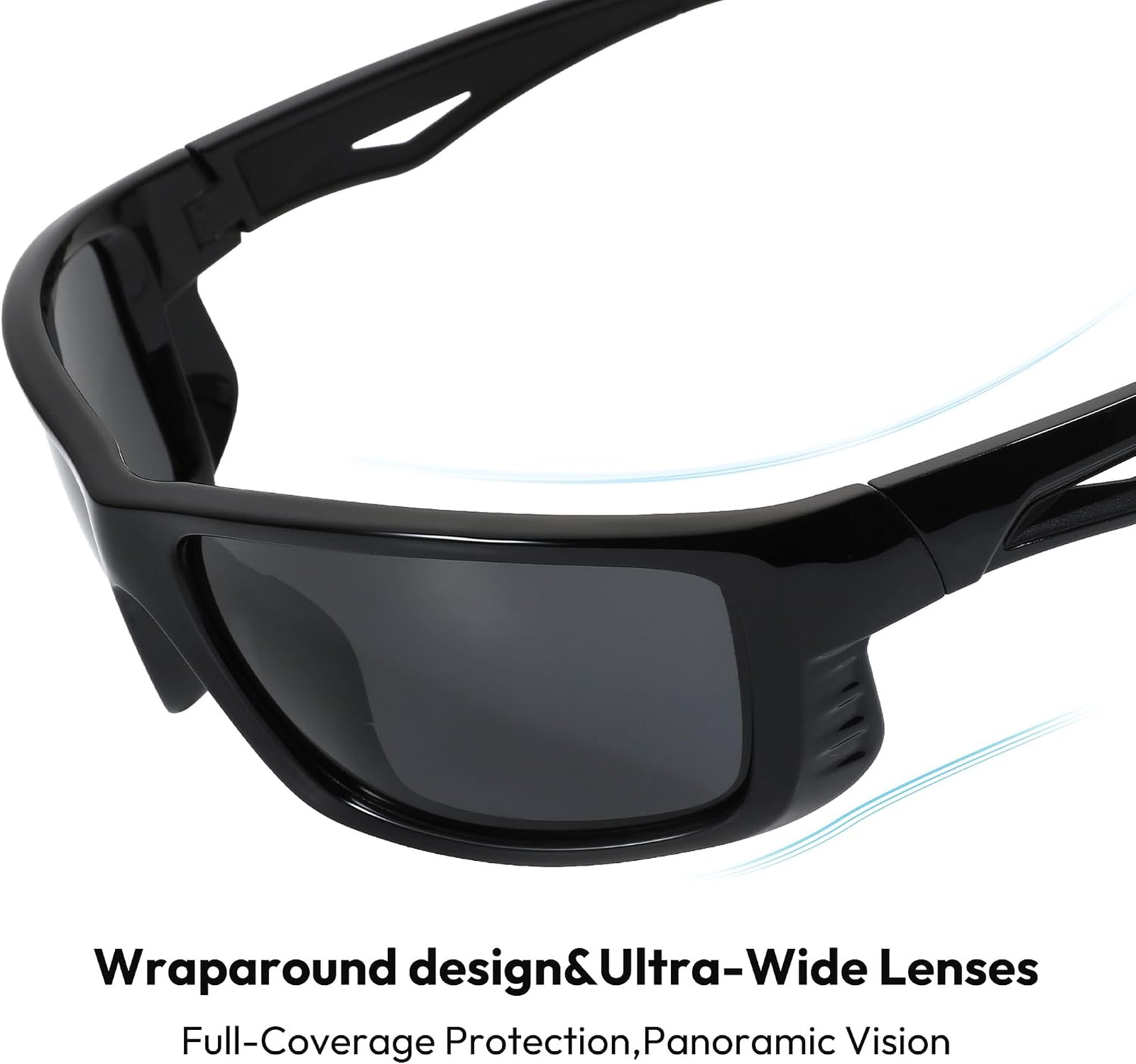 Men’s Polarized Sport Sunglasses UV400 Wrap Around Lightweight Driving Fishing
