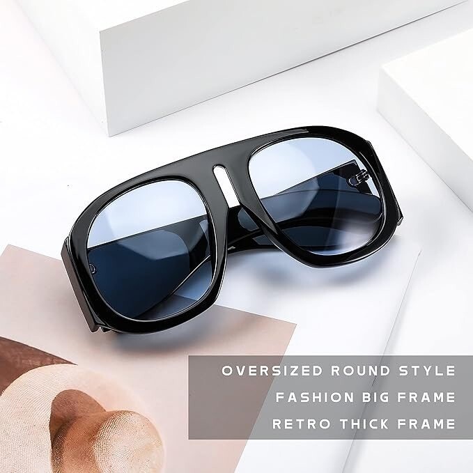 Womens Sunglasses Super Oversized Thick Modern Fashion Shades Trendy Festival