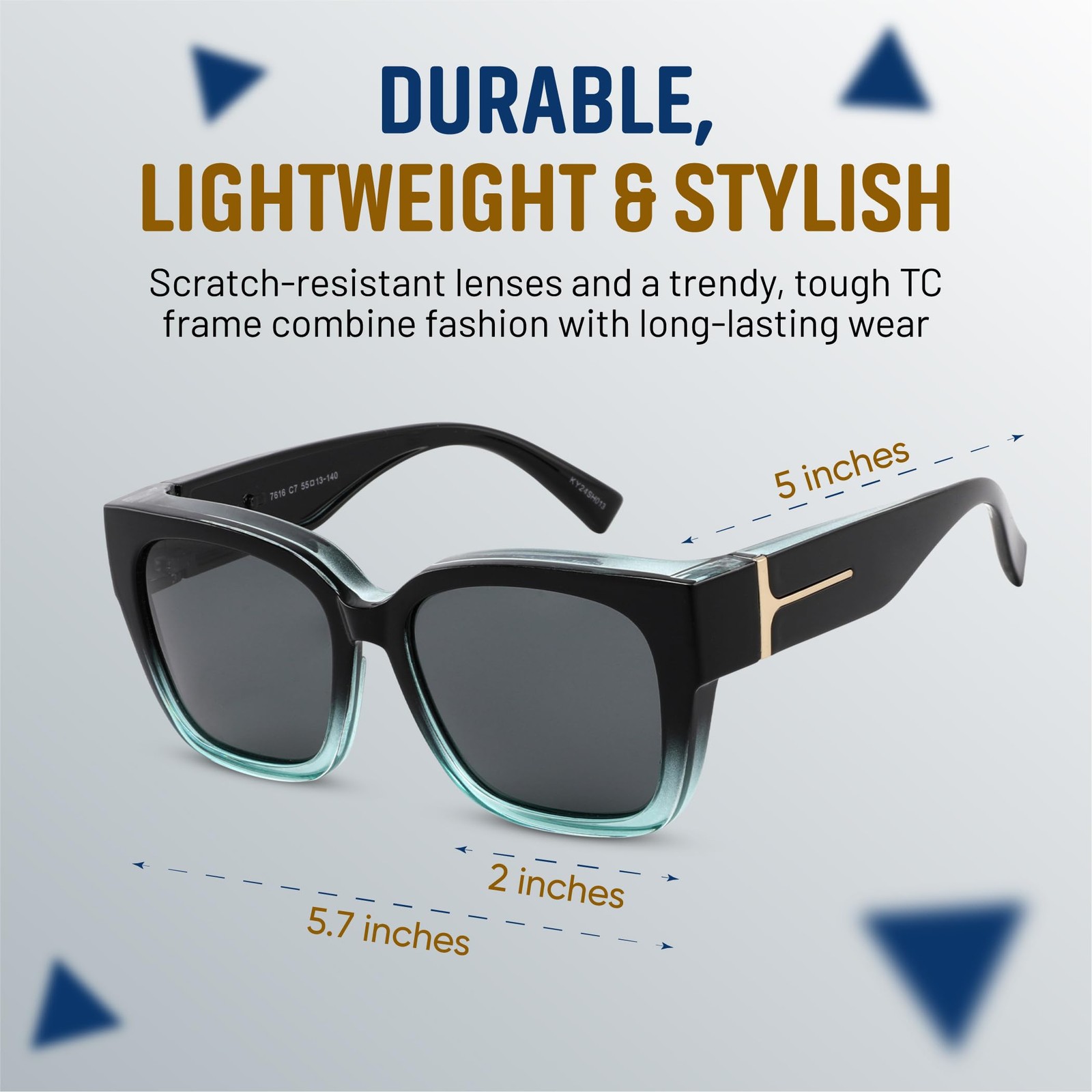 Yogo Vision Polarized Fit Over Glasses Sunglasses for Women Men Wear Over