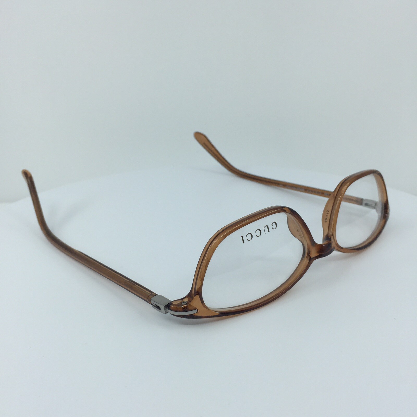 New Vintage GUCCI 2428 Eyeglasses GG 2428 C. 6UE Translucent Brown 49-15mm Italy