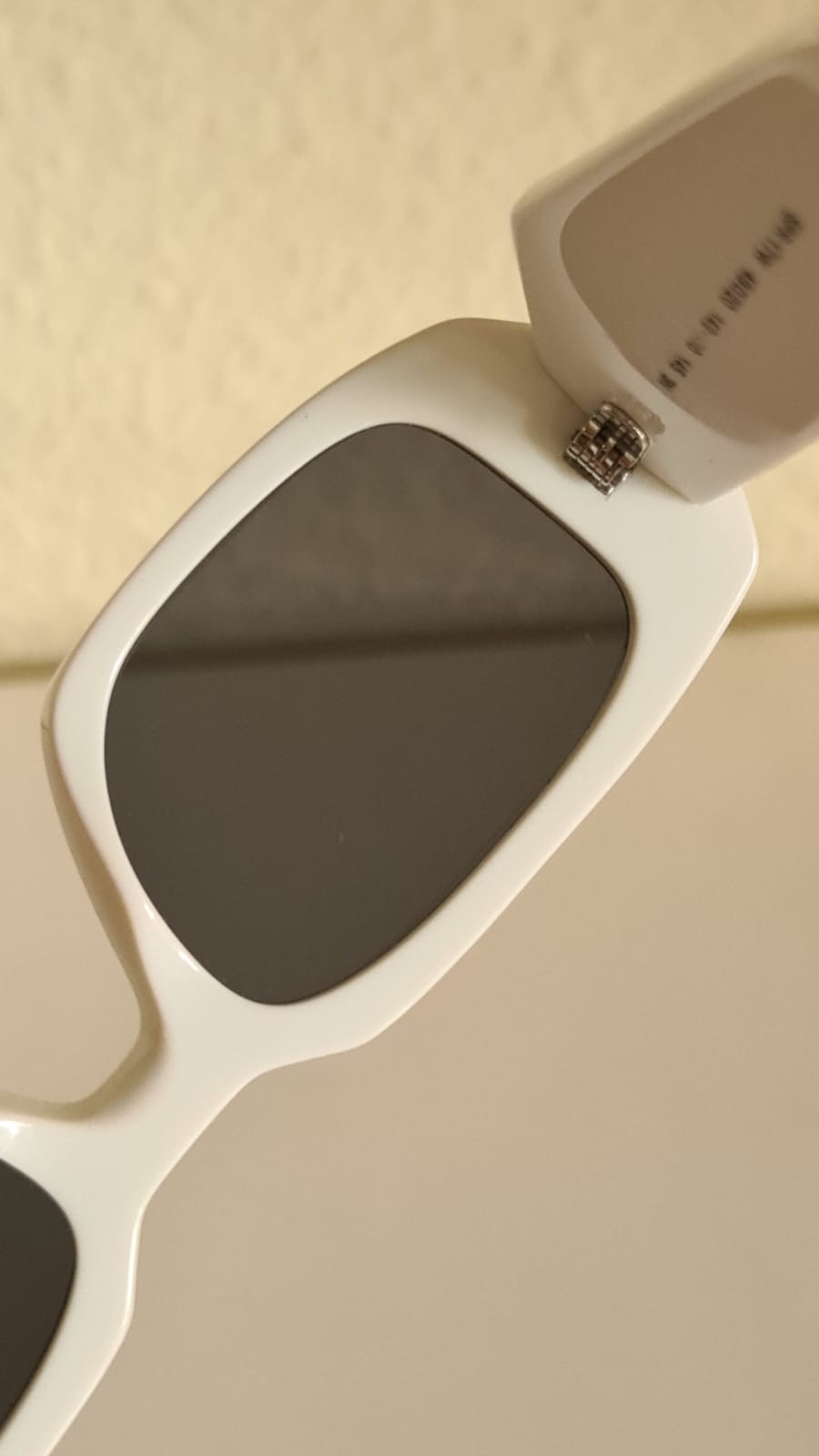 Prada Symbole SPR17W White Acetate Sunglasses Oversized Grey Lenses 49-20-145