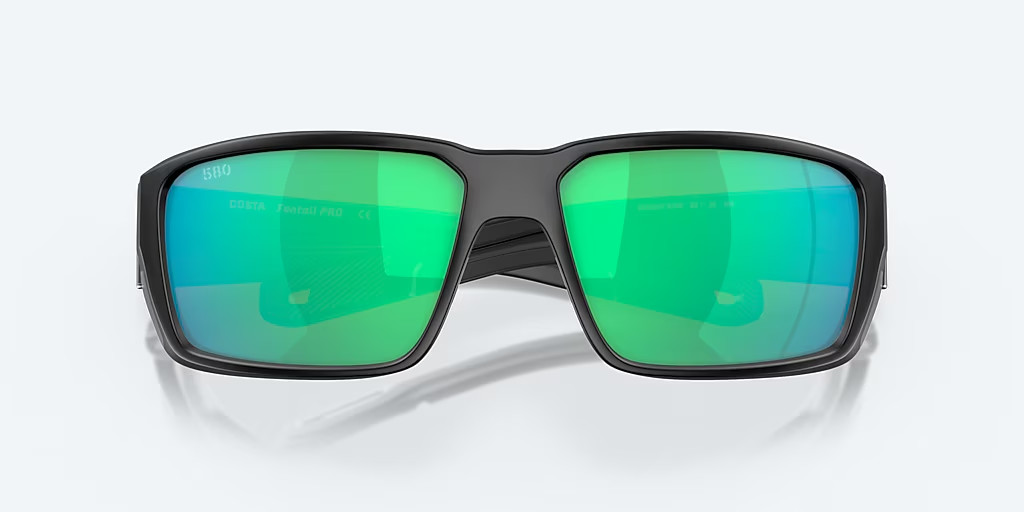 Costa Del Mar Fantail Pro Matte Black/Green 580G Mirror POLARIZED Sunglasses