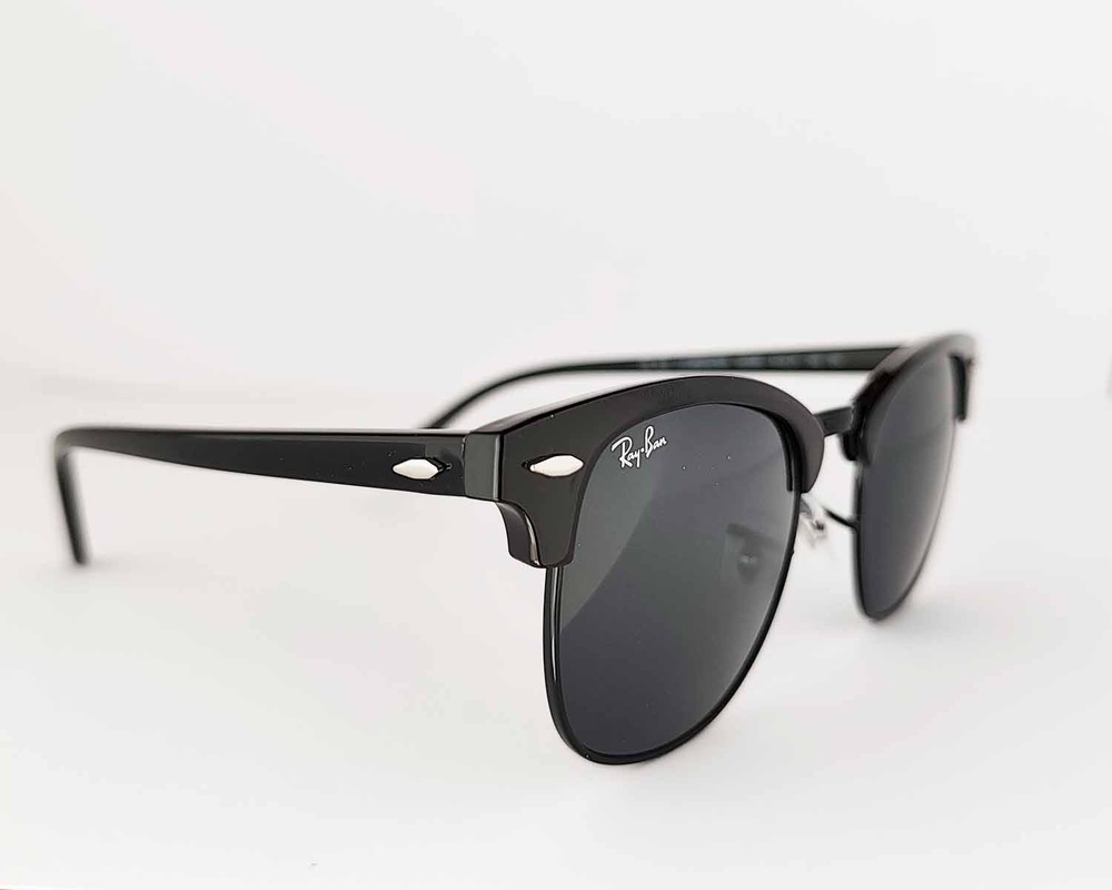 Ray-Ban Sunglasses RB3016 Clubmaster Marble Black Frame Dark Grey Lenses 51mm