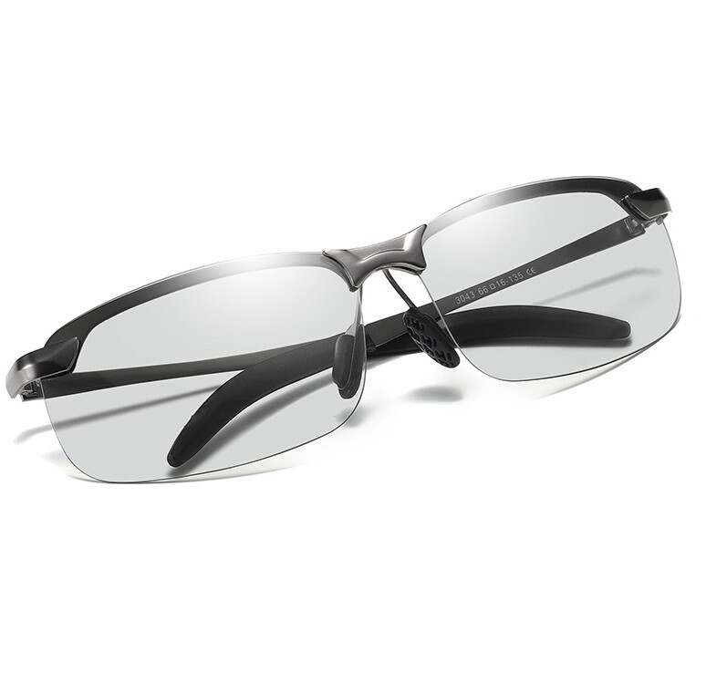 2× Photochromic polarized sunglasses UV400 drive fishing night vision sunglasses