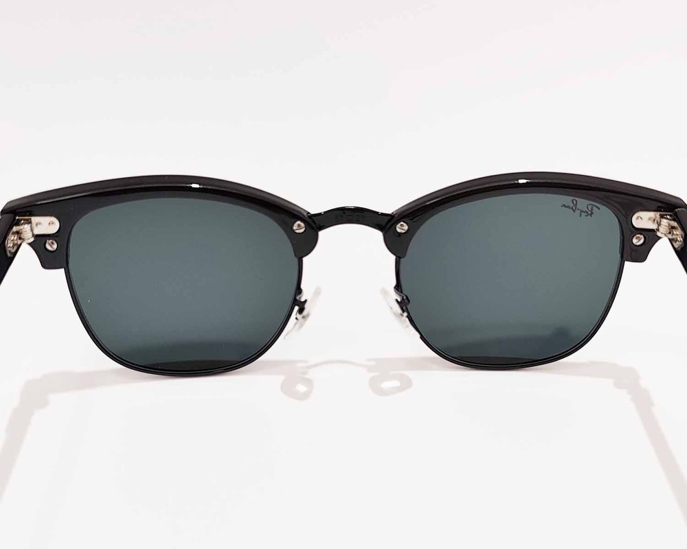 Ray-Ban Sunglasses RB3016 Clubmaster Marble Black Frame Dark Grey Lenses 51mm