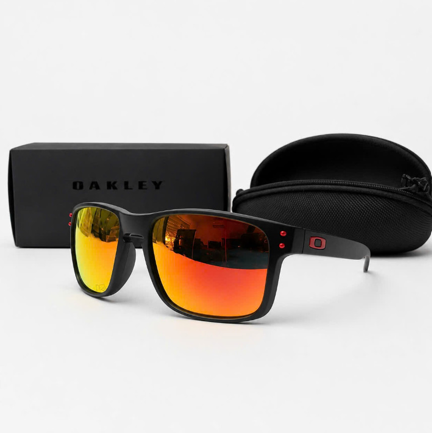 NEW Oakley Holbrook Polarized Sunglasses Black Frame Fire Lens HOT TREND