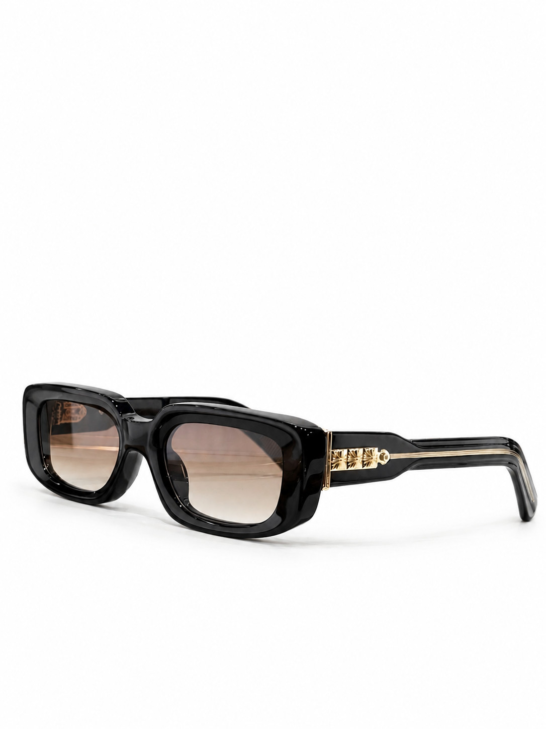 Chrome Hearts Black Oversized Square Sunglasses Brown Gradient Made in Japan