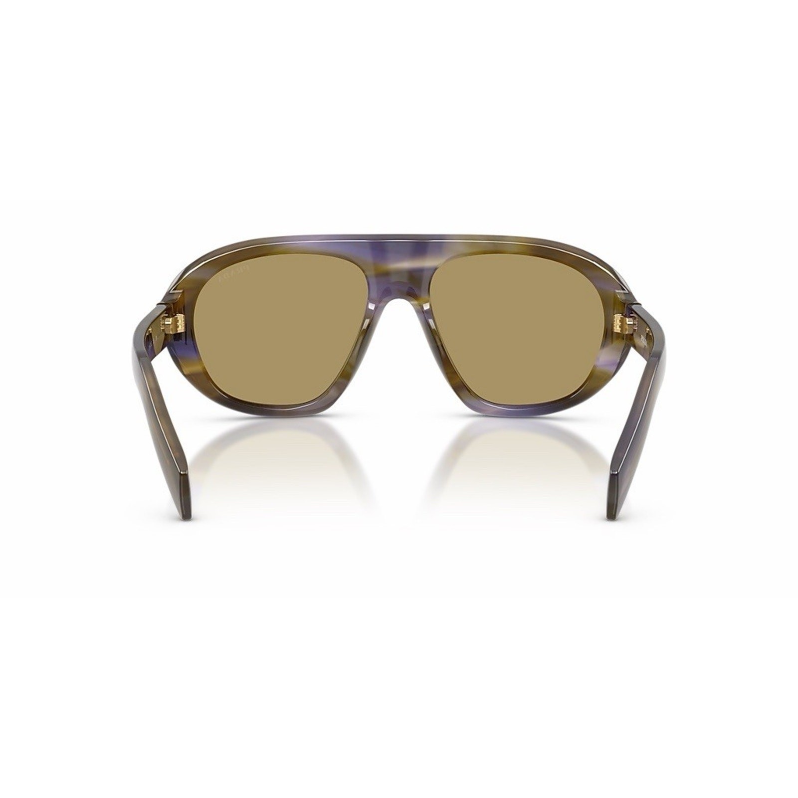 PRADA PR C05S 23G70G Stripped Laguna Green Olive Lens Sunglasses AUTHENTIC