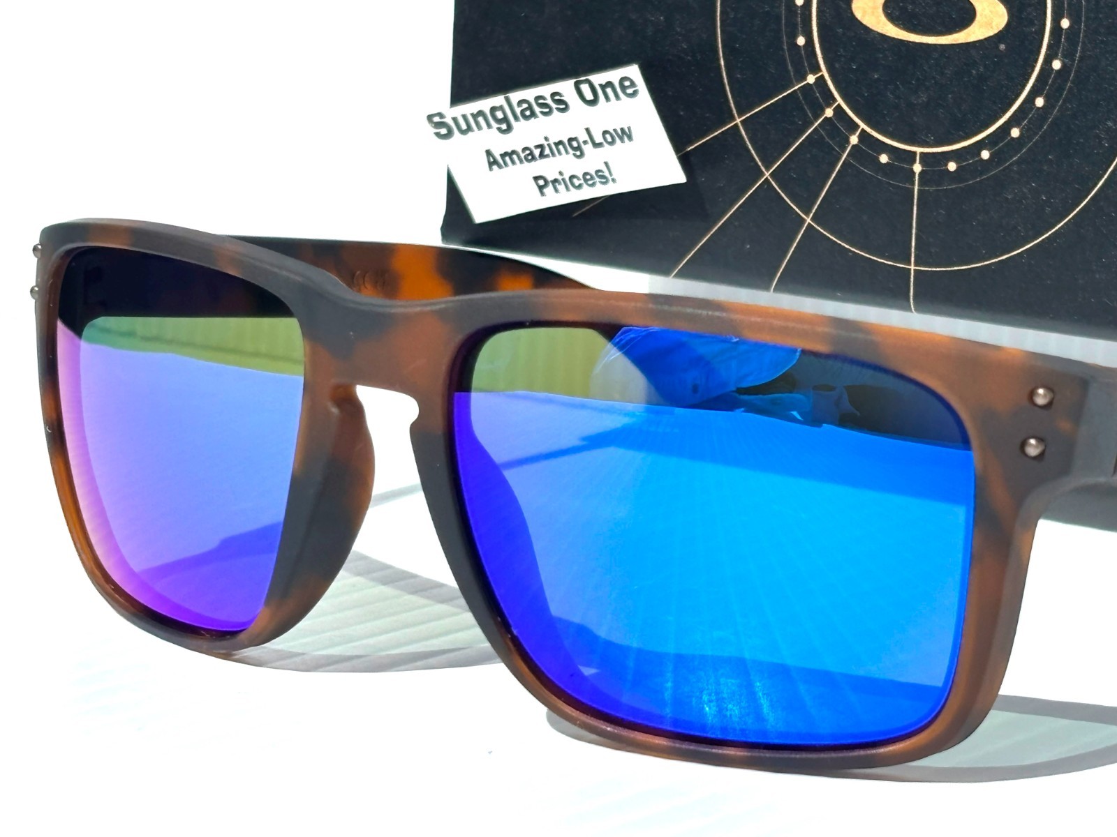 NEW Oakley HOLBROOK XL Matte Tortoise POLARIZED Galaxy Blue Sunglass 9417-02