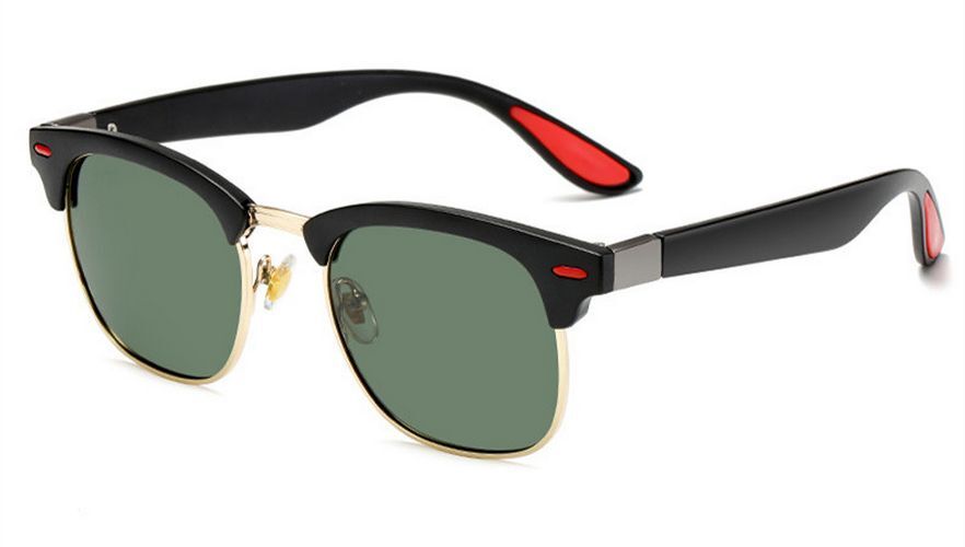 Classic Retro Rivet Polarized Sunglass Men Fashion Accessory Plastic Eyewear 1pc