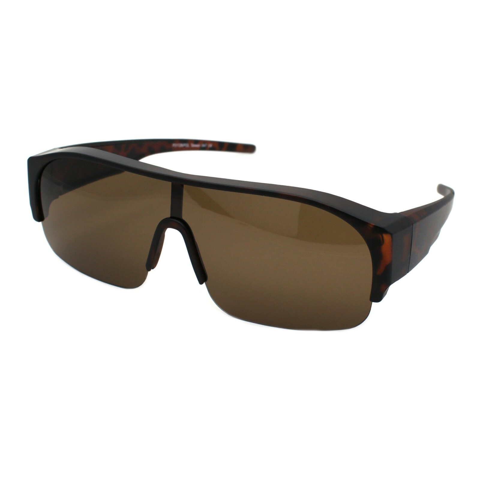 Polarized Lens Fit Over Glasses Sunglasses Mens Half Rim Wide Frame