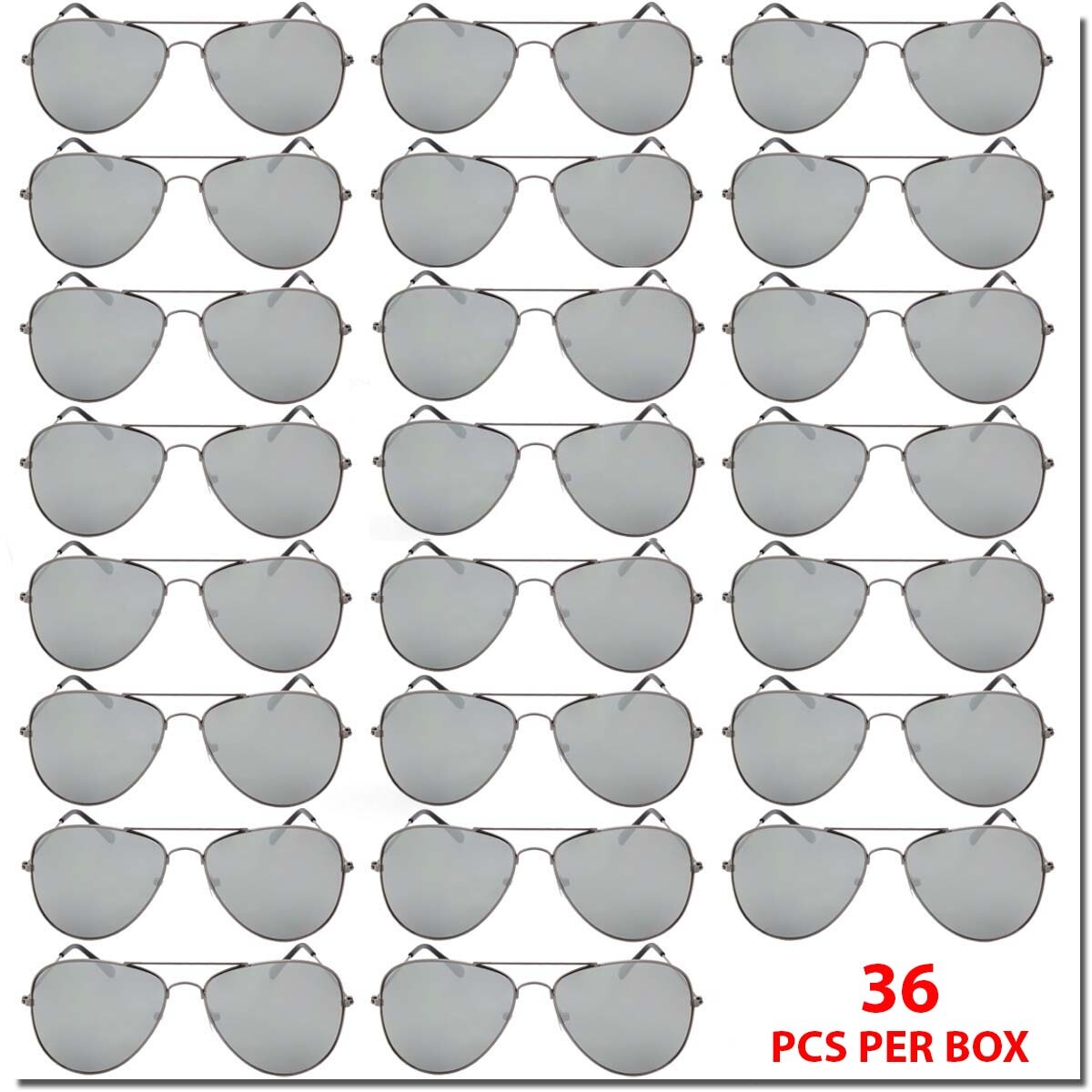 AVIATOR SUNGLASSES BULK LOT WHOLESALE SUNGLASSES SILVER MIRROR NEW
