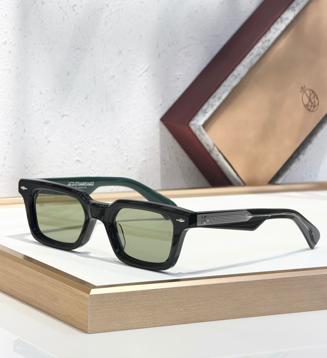 Jacques Marie Mage JMM Casablanca Black Green Square Sunglasses 45-23 Japan