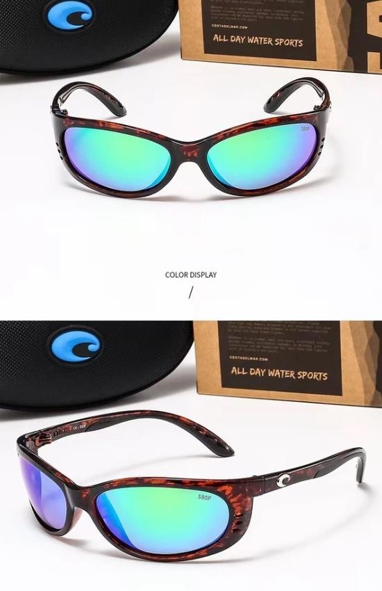 Costa del Mar Brine Tortoise Shell Frame /Green Mirror Polarized Sunglasses 580P