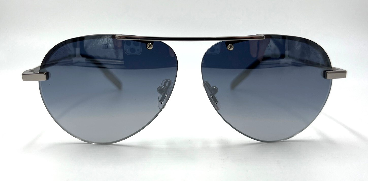 Authentic ERMENEGILDO ZEGNA EZ0117 14X Ruthenium Blue Mirror 61 mm (22-17)