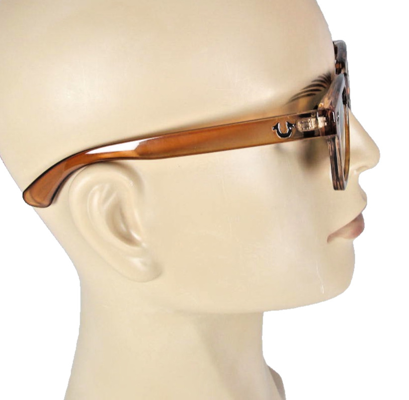 TRUE RELIGION Mens Translucent Amber Sunglasses Green Lenses TRM1857-9JW-G15