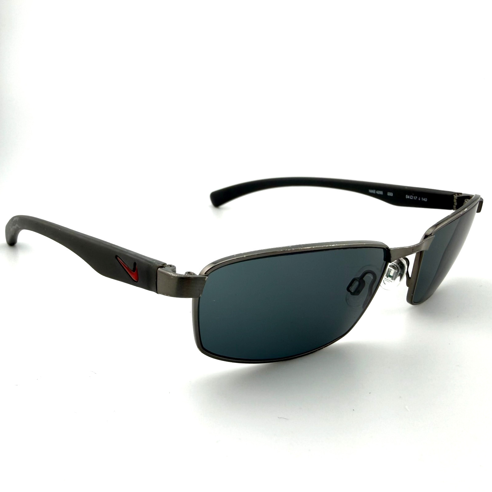 Nike with Flexon 4255 033 Gray Metal Sunglasses Sports Wrap 54-17-140 Eyewear