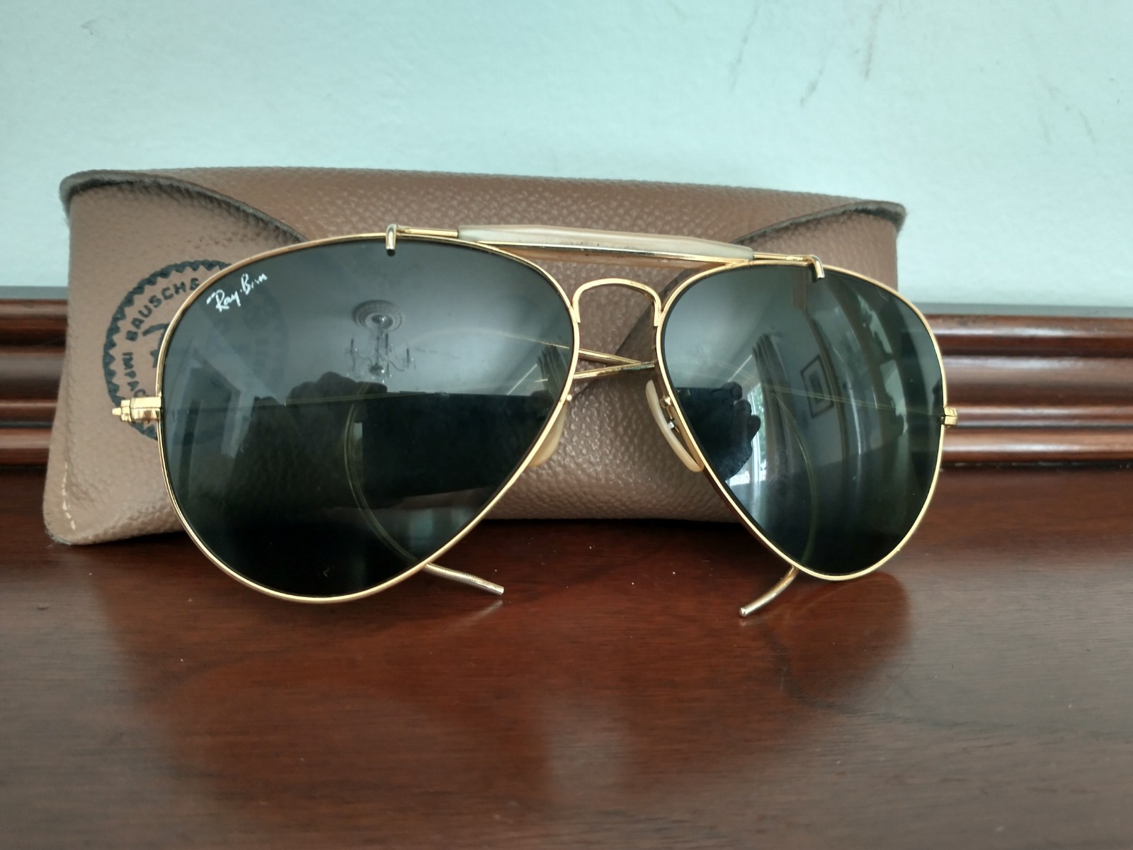 VINTAGE RAY BAN B&L WRAP EAR OUTDOORSMAN AVIATOR SUNGLASSES MADE IN USA 58-14
