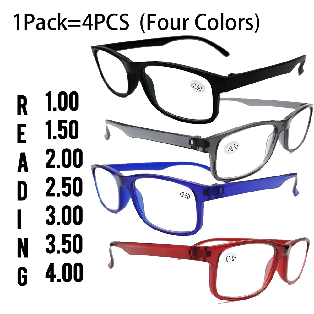 4Pack Reading Glasses Blue Light Blocking for Women Men Anti Glare 1.0~4.0