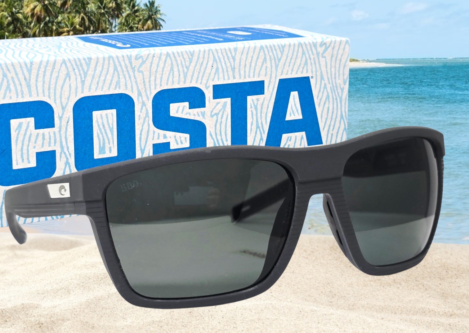 COSTA DEL MAR dark gray/gray PARGO polarized 580G sunglasses NEW IN BOX!