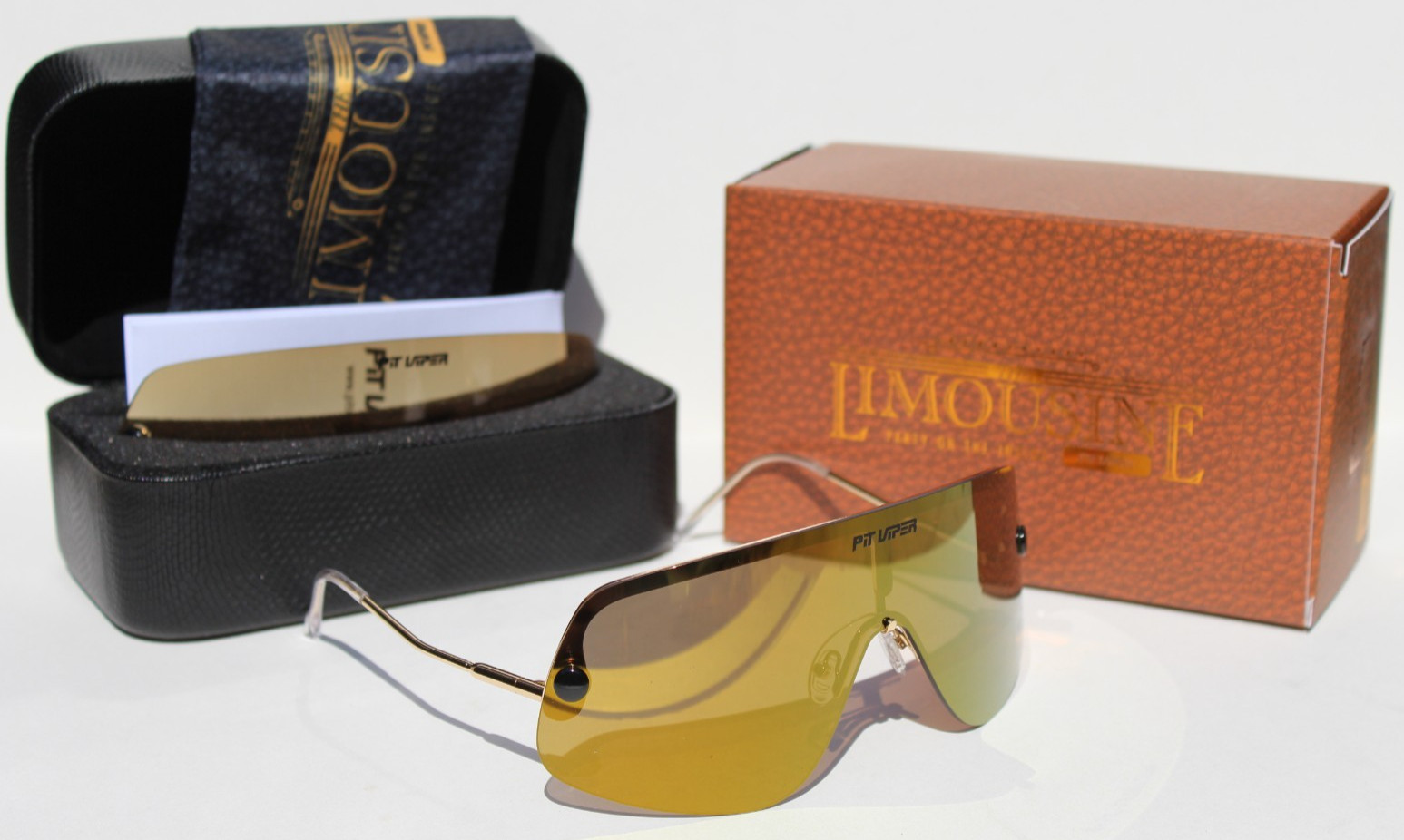 PIT VIPER The Gold Standard Limousine POLARIZED Sunglasses Revo Interchange NEW