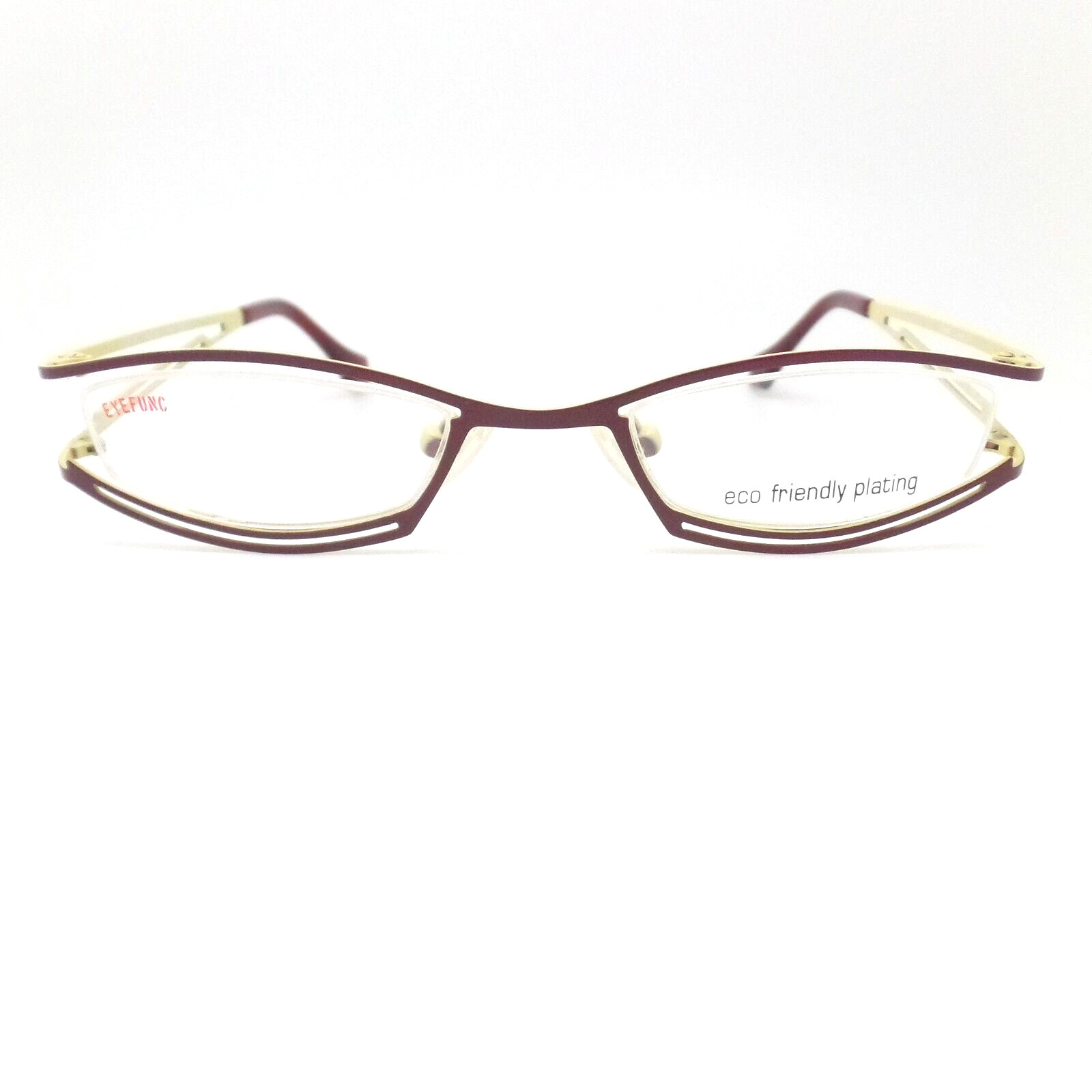 Eyefunc Petite 085 Maroon Yellow col 44 43mm New RX Eyeglasses Frames Authentic