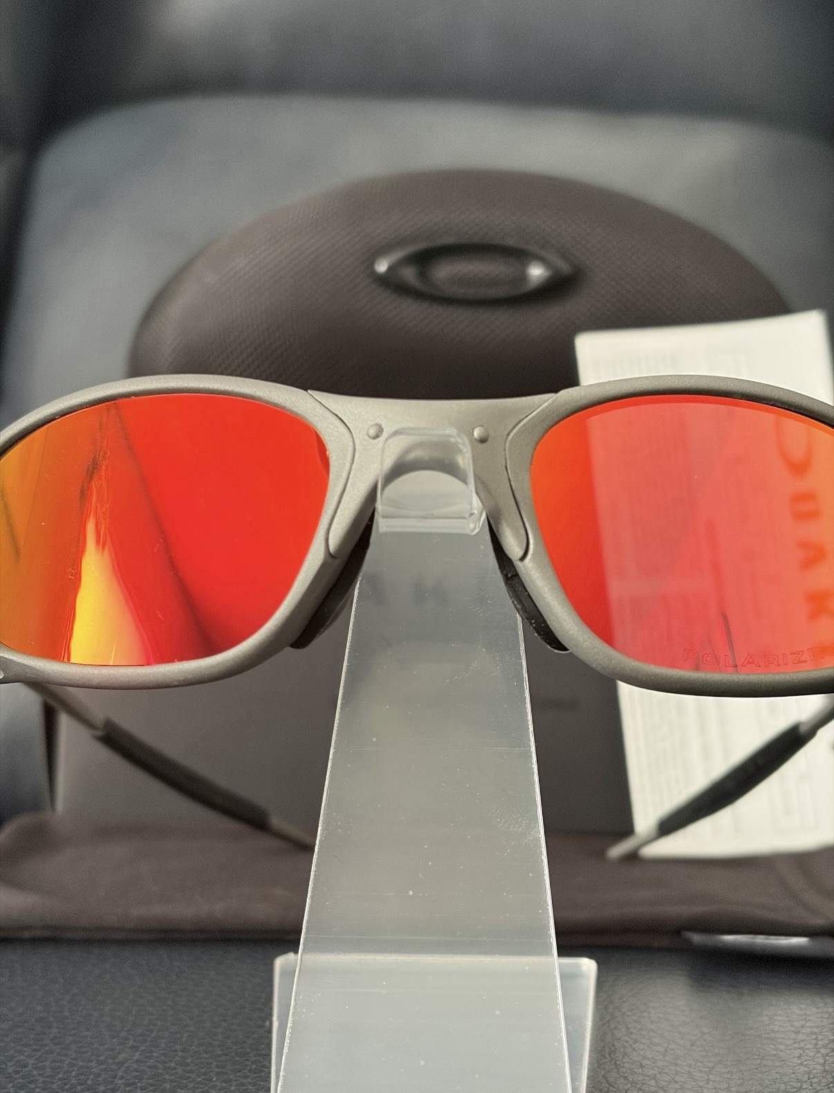 Vintage Oakley Juliet 1.0 X-Metal Polarized Sunglasses Silver Frames