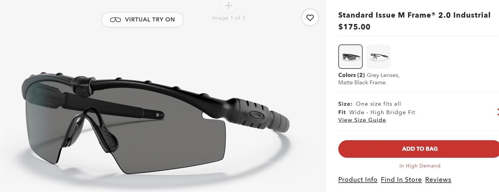 Oakley Standard Issue Ballistic M Frame 2.0 Strike Sunglasses OO9046 w/pouch
