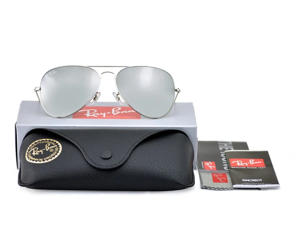 Ray-Ban RB3025 Aviator Mirror Silver Frame Silver Mirror Lenses 58mm Unisex
